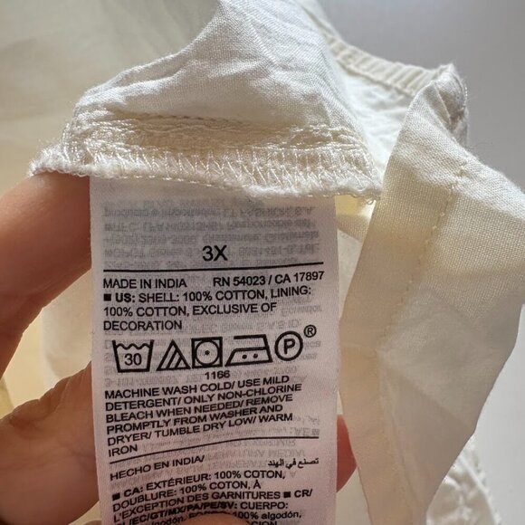 NWT Old Navy embroidered Mini Swing Dress Open Neck Cotton Flutter Empire Waist - Picture 13 of 15